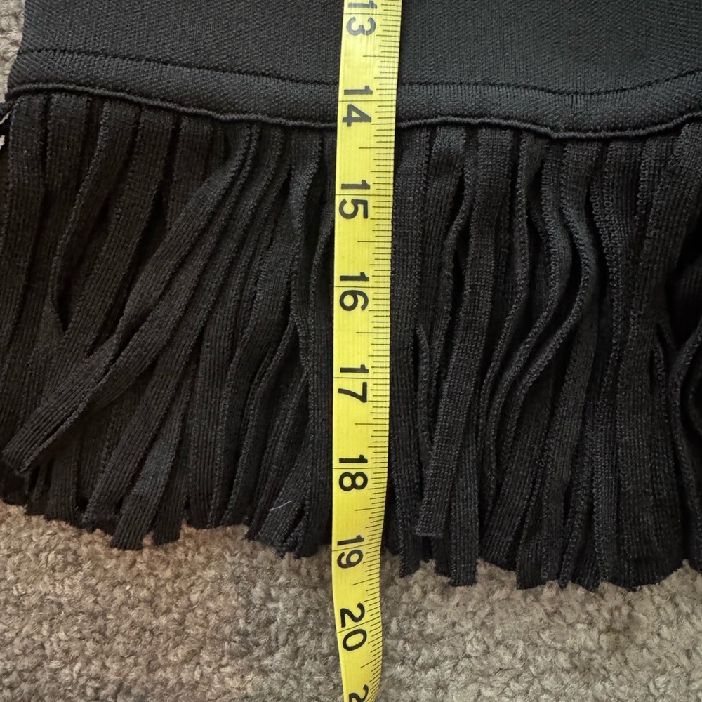 Rebecca Minkoff Black Pencil Skirt with Fringe NWT - Picture 6 of 7